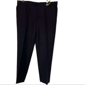 Zanella Devon style 100% Wool Trousers, flat front, black, 38 waist slacks‌‌‌